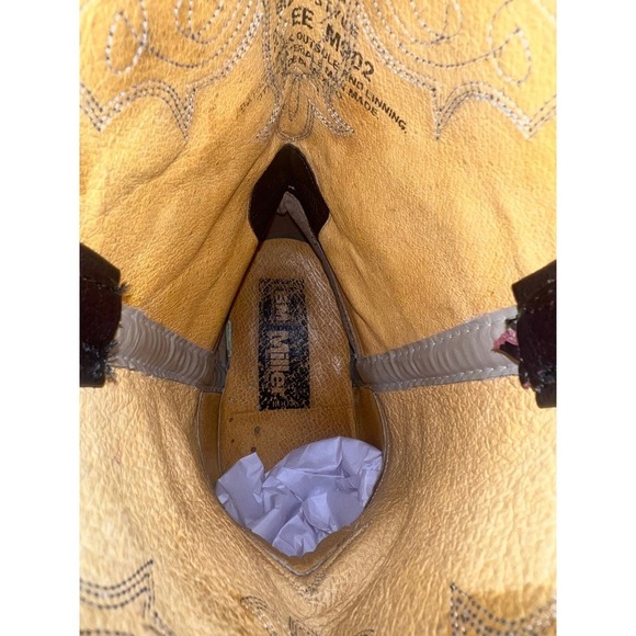 Ben Miller Men's Dark Brown Leather Cowboy Boots, Classic Style, Size 12 EE - Picture 8 of 8